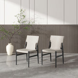 Modern Minimalist Armless Dining Chairs Light Gray