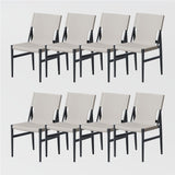 Modern Minimalist Armless Dining Chairs Light Gray