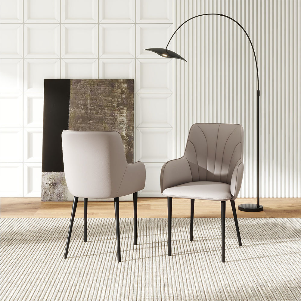 Modern Minimalist Dining Chairs Light Gray