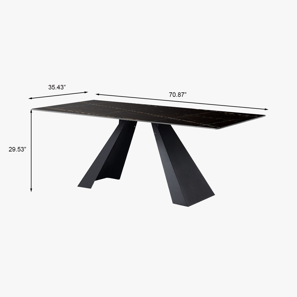 Modern Minimalist Table|Black Sintered Stone|Free Shipping Black