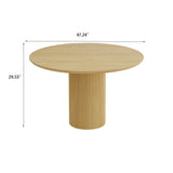 Modern Minimalist Round Dining Table Wood color