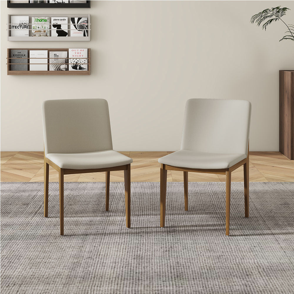 Modern Minimalist Upholstered Armless Dining Chair(Set Of 2) Beige