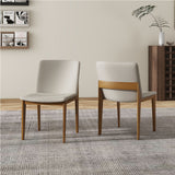 Modern Minimalist Upholstered Armless Dining Chair(Set Of 2) Beige