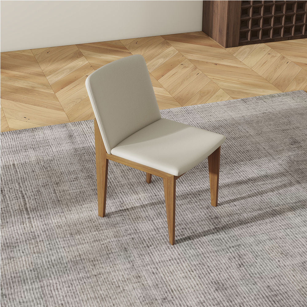 Modern Minimalist Upholstered Armless Dining Chair(Set Of 2) Beige