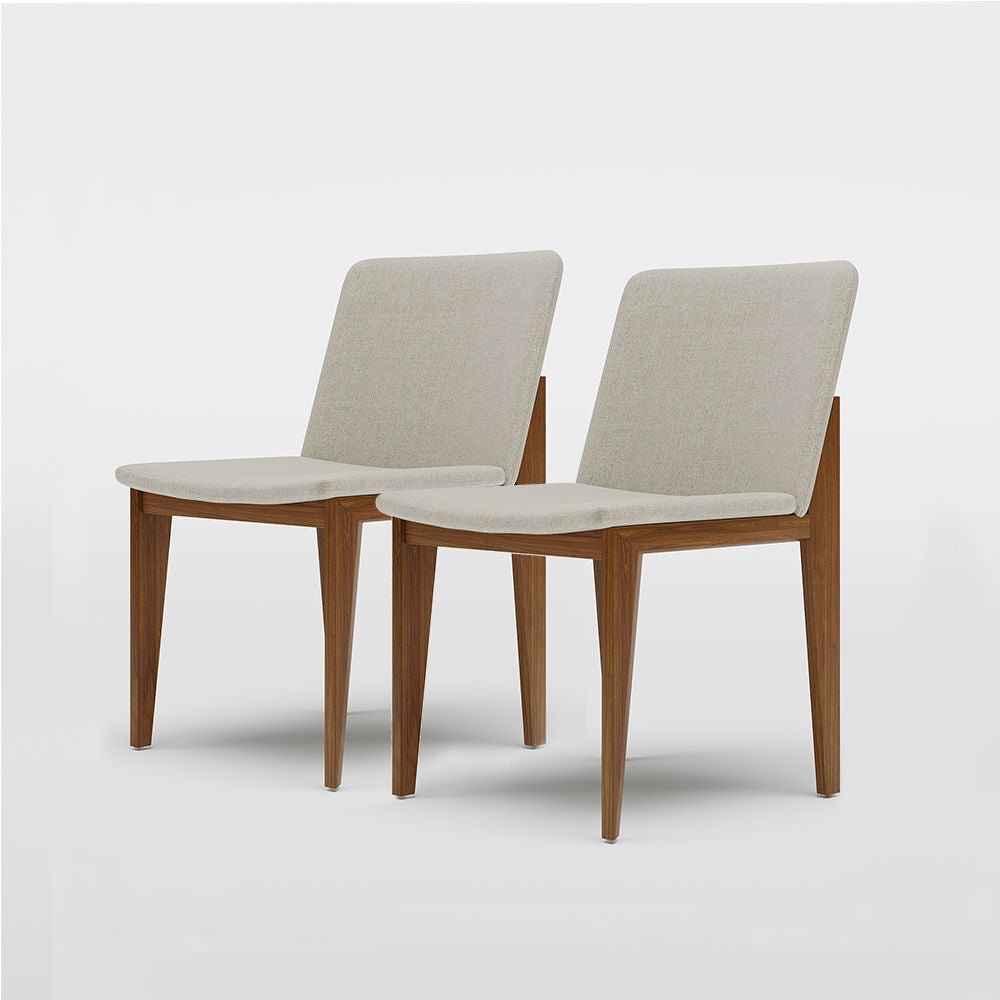 Modern Minimalist Upholstered Armless Dining Chair(Set Of 2) Beige