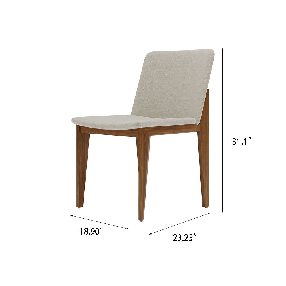Modern Minimalist Upholstered Armless Dining Chair(Set Of 2) Beige