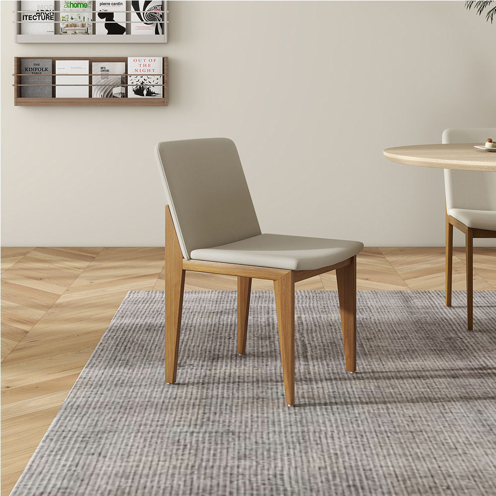 Modern Minimalist Upholstered Armless Dining Chair(Set Of 2) Beige