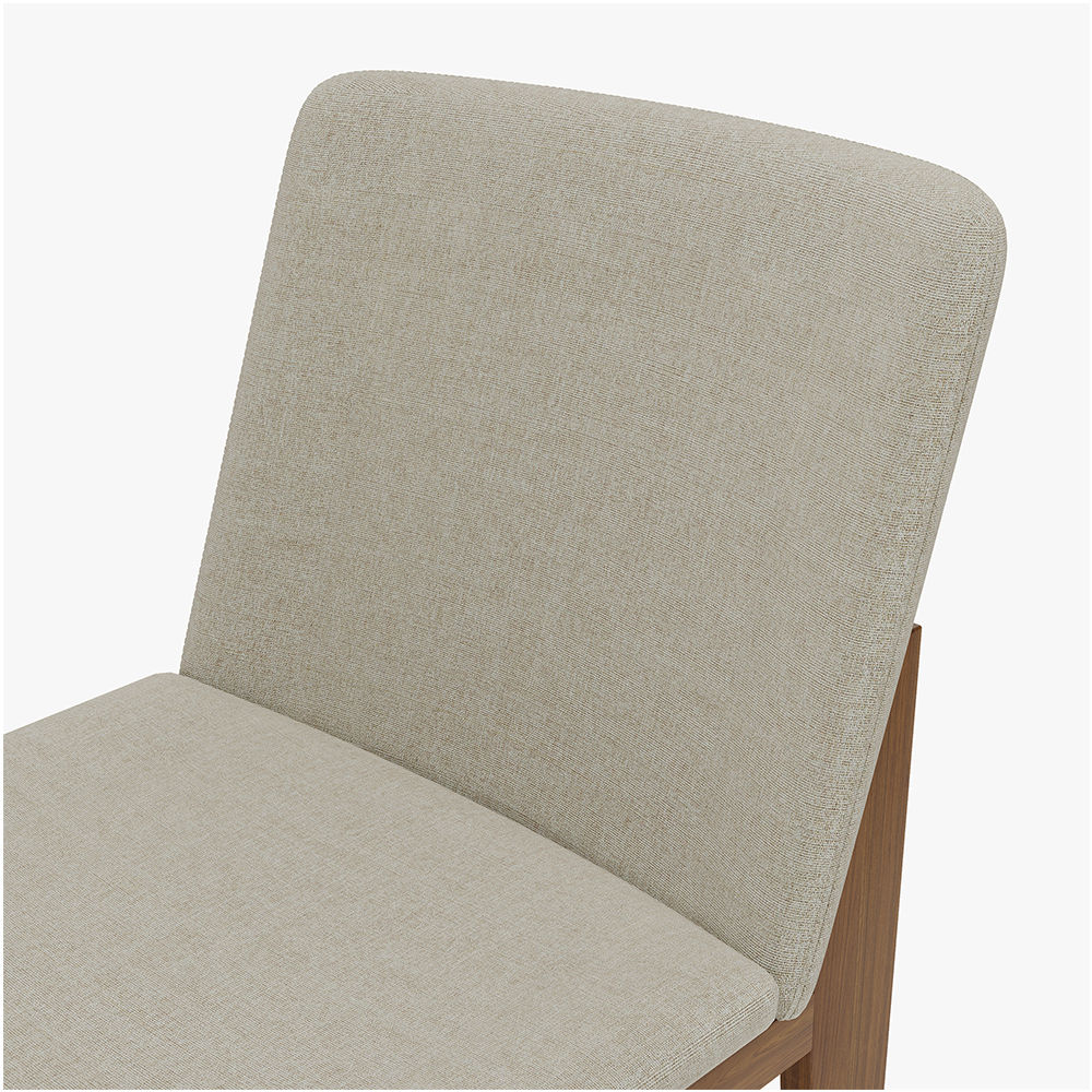 Modern Minimalist Upholstered Armless Dining Chair(Set Of 2) Beige