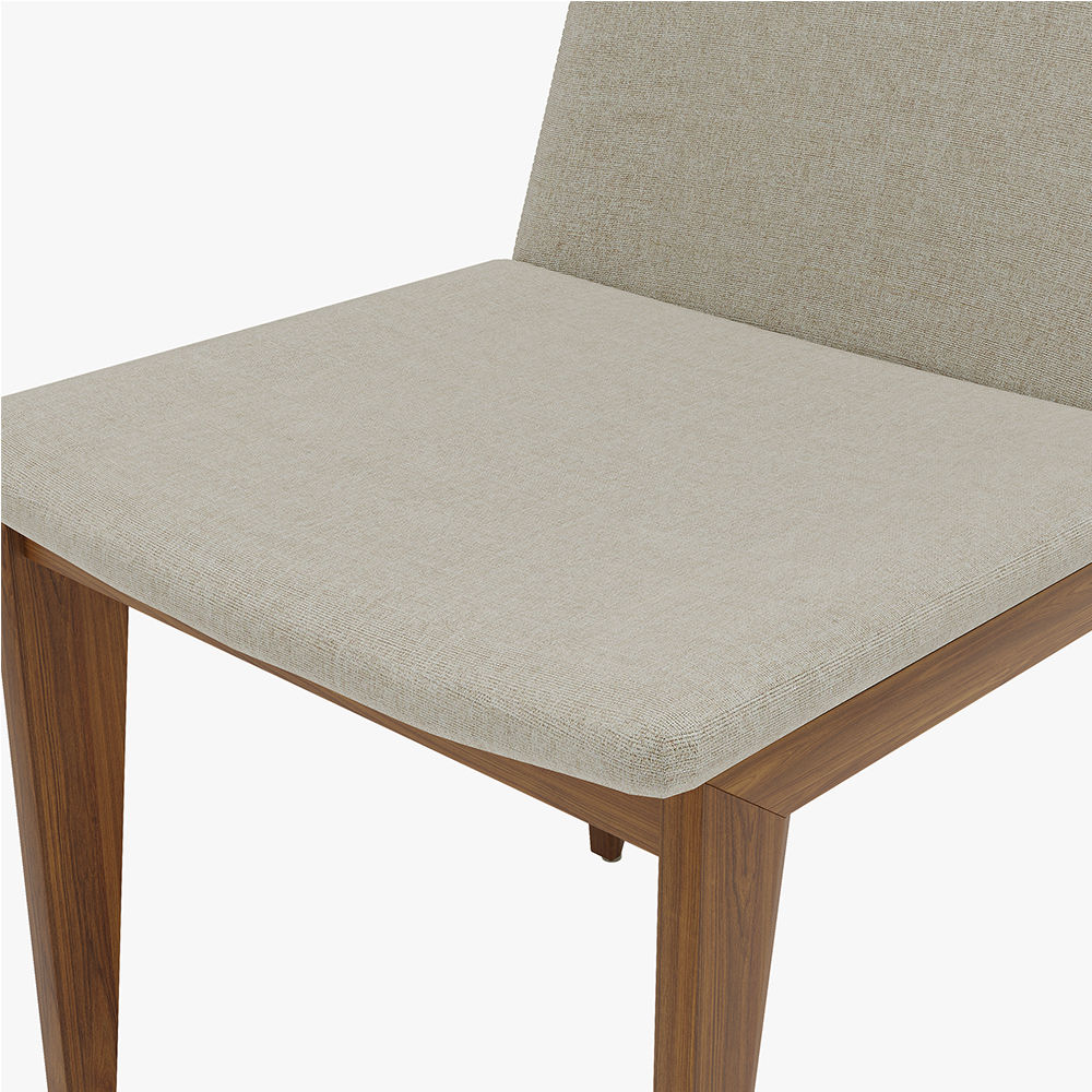 Modern Minimalist Upholstered Armless Dining Chair(Set Of 2) Beige