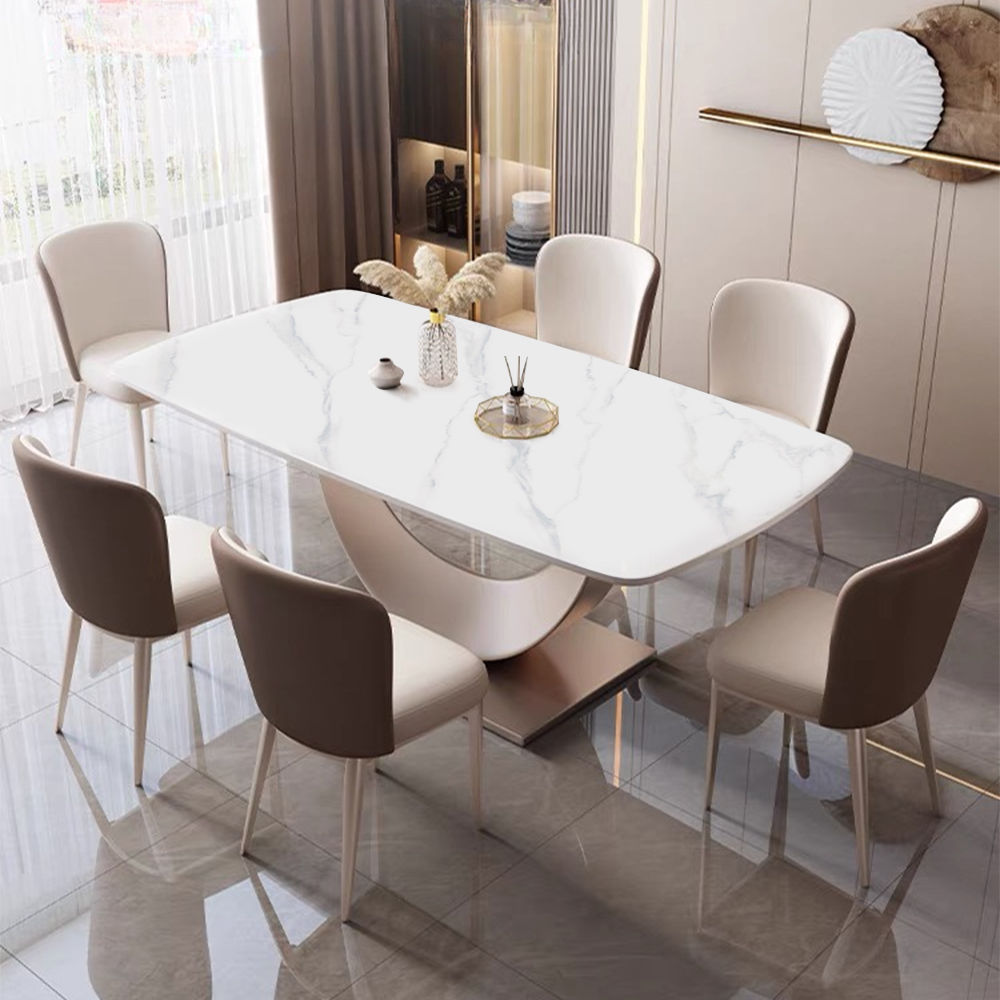 Upgrade Your Dining Room With Modern Minimalist Table - Free Shipping White & Rose Gold