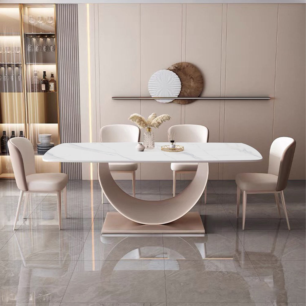 Upgrade Your Dining Room With Modern Minimalist Table - Free Shipping White & Rose Gold