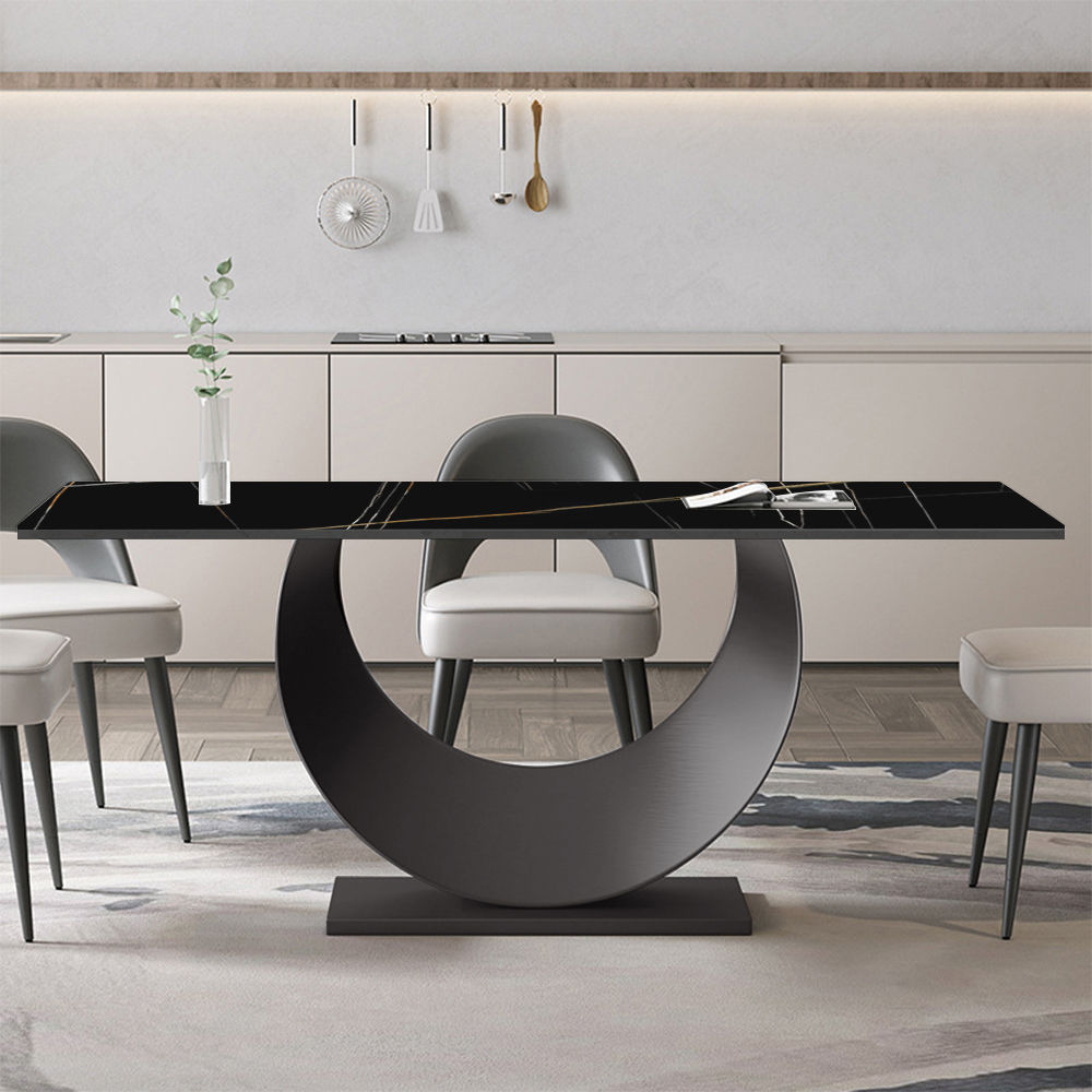 Upgrade Your Dining Room With Modern Minimalist Table - Free Shipping Black & Silver