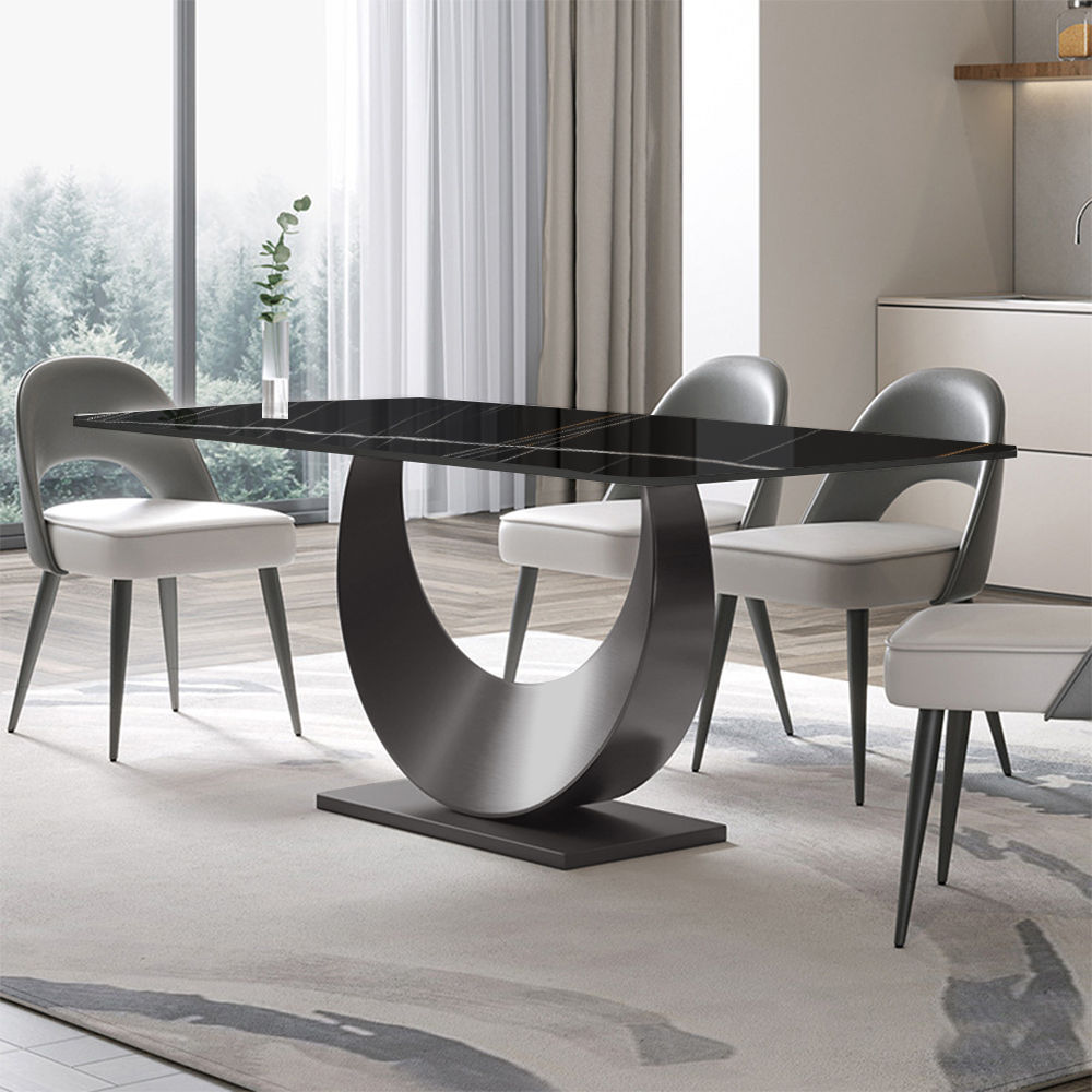 Upgrade Your Dining Room With Modern Minimalist Table - Free Shipping Black & Silver