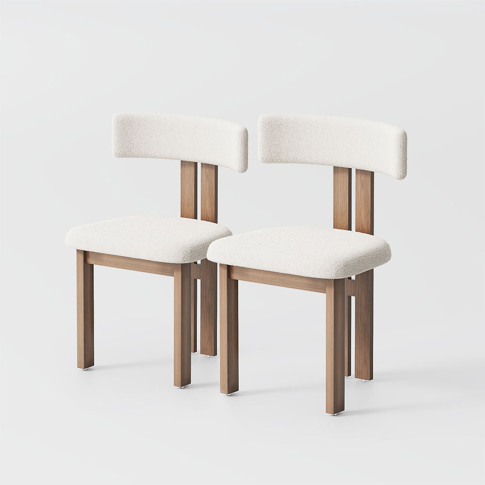 Modern Minimalist White Armless Dining Chairs White