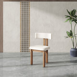 Modern Minimalist White Armless Dining Chairs White