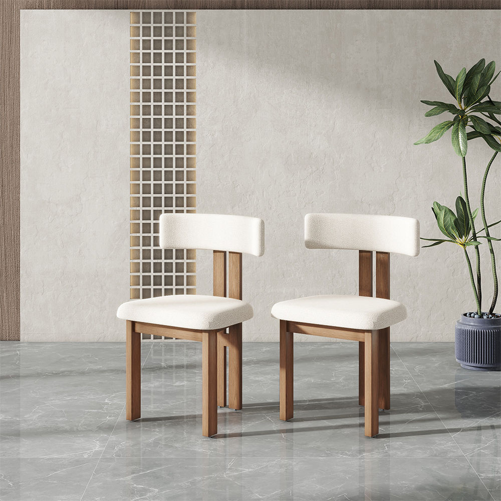 Modern Minimalist White Armless Dining Chairs White