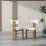 Modern Minimalist White Armless Dining Chairs White