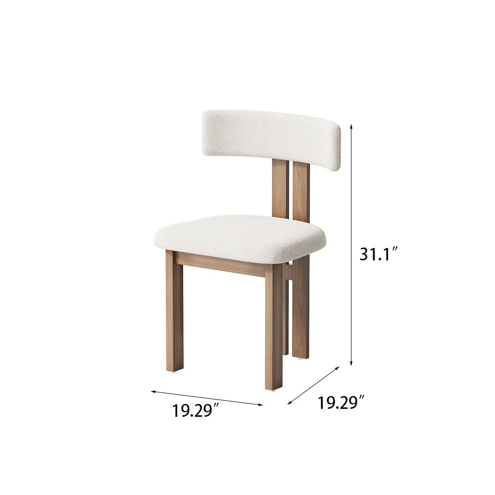 Modern Minimalist White Armless Dining Chairs White