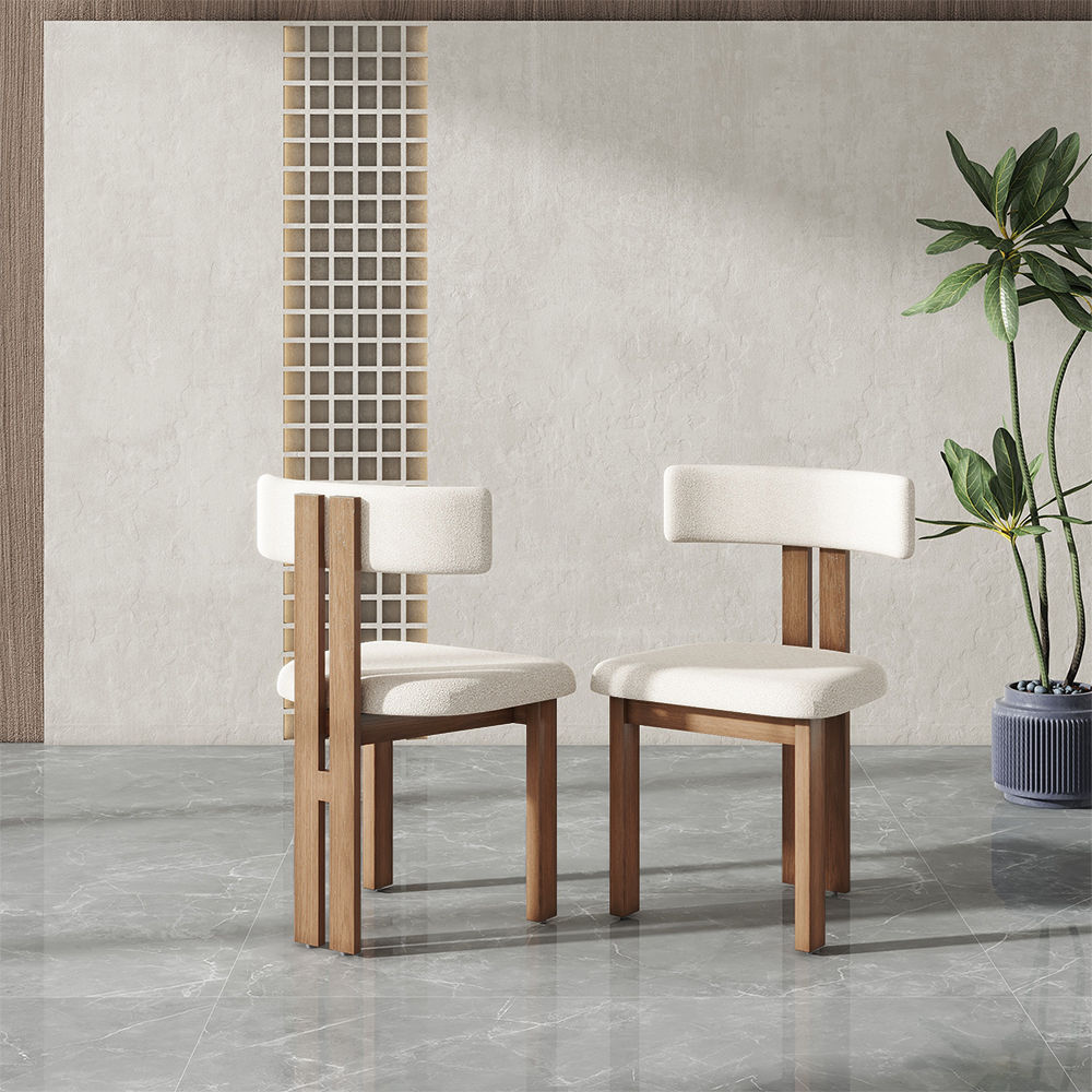 Modern Minimalist White Armless Dining Chairs White