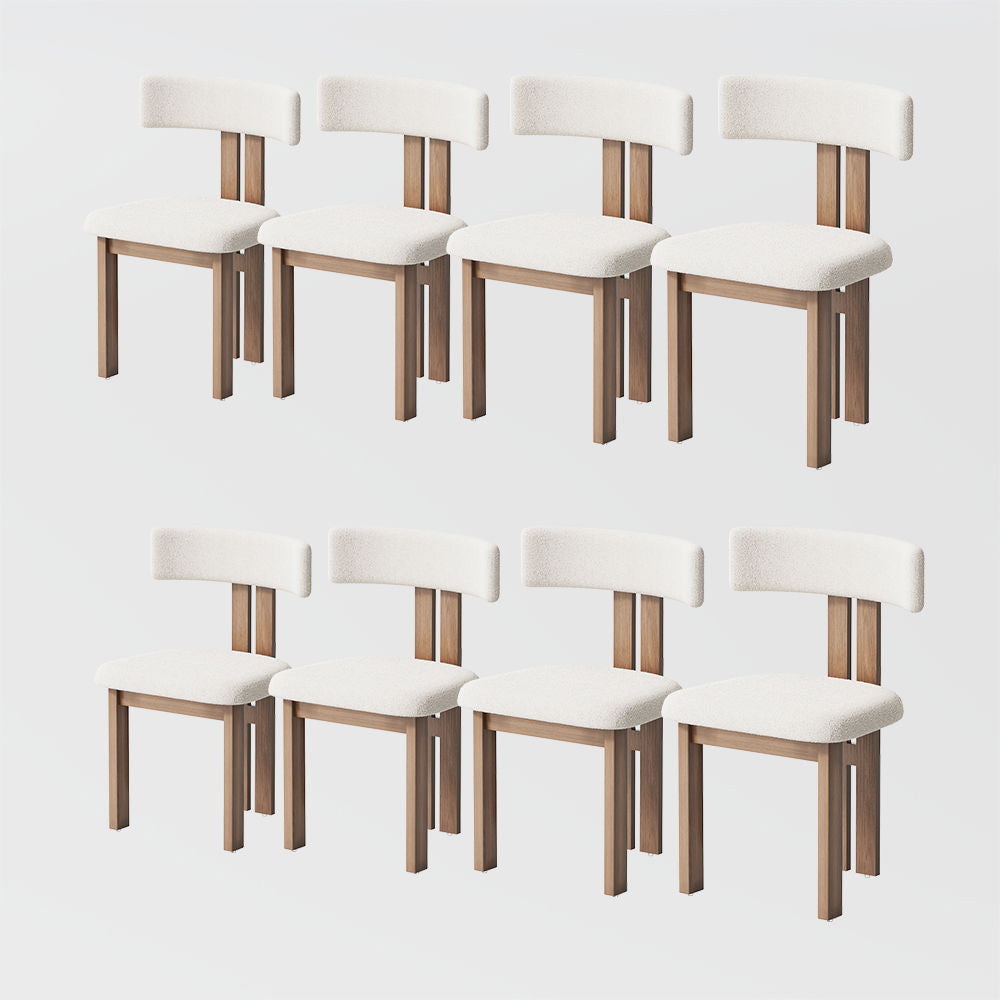 Modern Minimalist White Armless Dining Chairs White