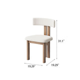 Modern Minimalist White Armless Dining Chairs White