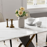 Affordable White Dining Table With Stainless Steel Base White