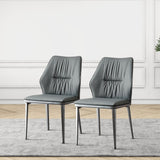 Modern Sleek Dining Side  Chair Set Of 2 Gray