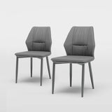 Modern Sleek Dining Side  Chair Set Of 2 Gray