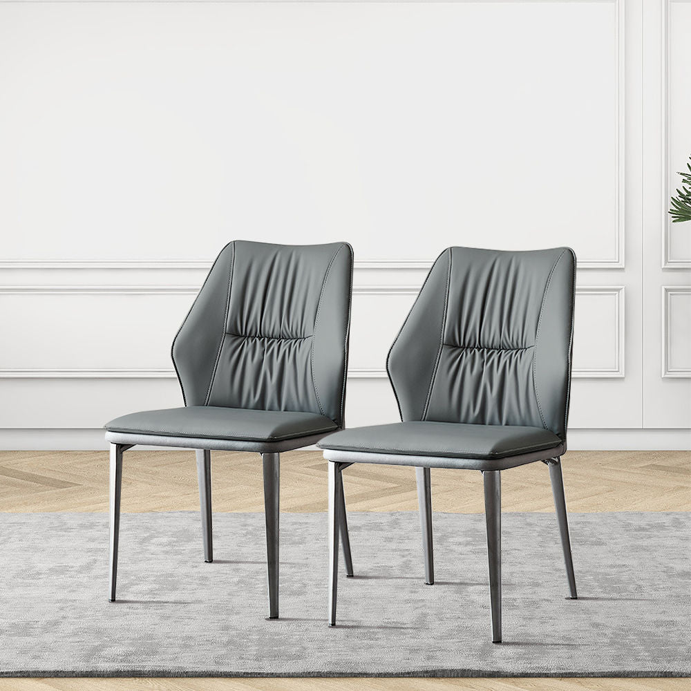 Modern Sleek Dining Side  Chair Set Of 2 Gray