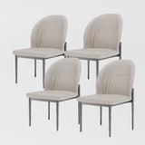 Modern Scallop Back Dining Chair Set Of 2 Light Gray