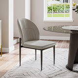 Modern Scallop Back Dining Chair Set Of 2 Light Gray