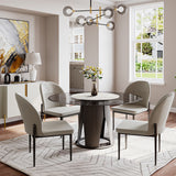 Modern Scallop Back Dining Chair Set Of 2 Light Gray