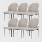 Modern Scallop Back Dining Chair Set Of 2 Light Gray