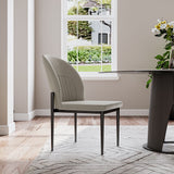 Modern Scallop Back Dining Chair Set Of 2 Light Gray