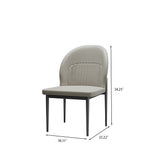 Modern Scallop Back Dining Chair Set Of 2 Light Gray