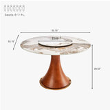 Modern Round Dining Table | Sintered Stone | Quality Wood | Free Shipping Wood color