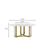 Sintered Stone Round Dining Table With Three Legs White