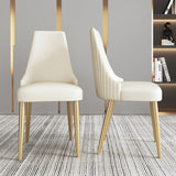 Modern White Leather Dining Chair Set | Free Shipping| Assembly Needed White