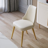 Modern White Leather Dining Chair Set | Free Shipping| Assembly Needed White