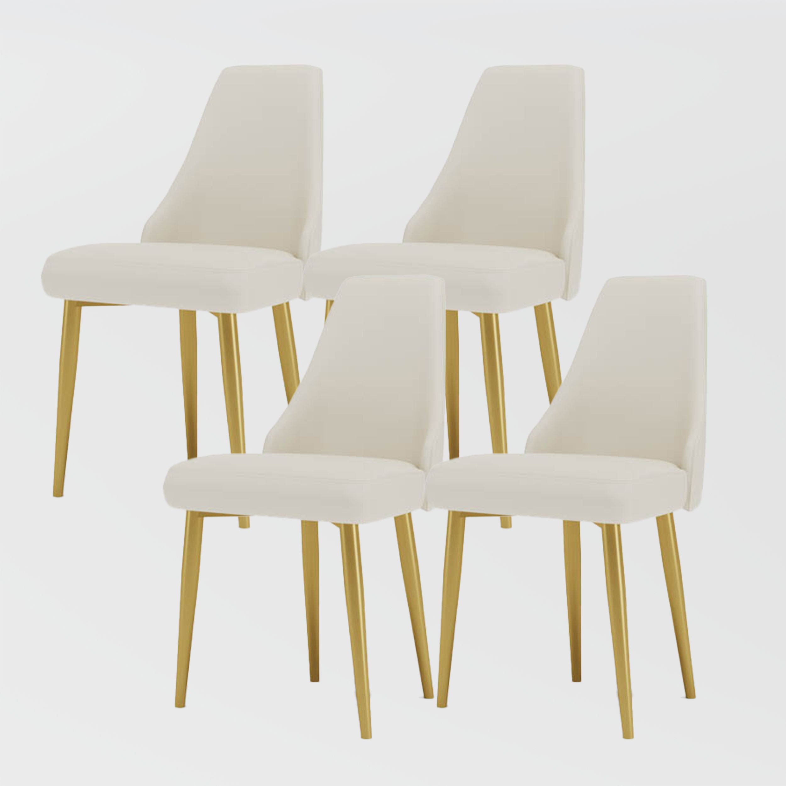Modern White Leather Dining Chair Set | Free Shipping| Assembly Needed White