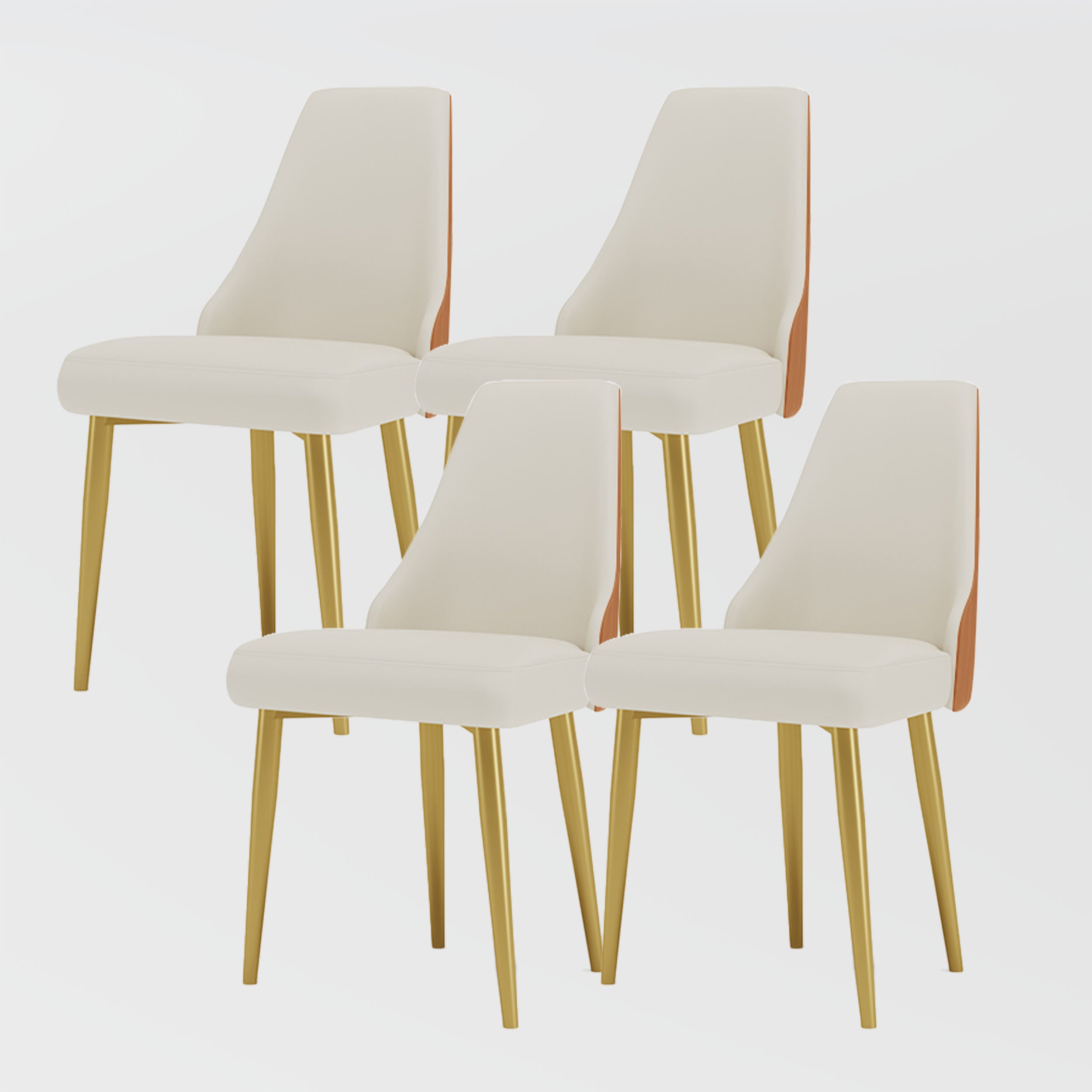 Modern White Leather Dining Chair Set | Free Shipping| Assembly Needed Orange