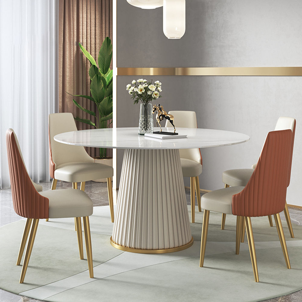 Modern White Leather Dining Chair Set | Free Shipping| Assembly Needed Orange