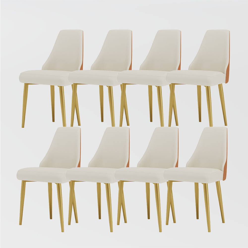 Modern White Leather Dining Chair Set | Free Shipping| Assembly Needed Orange