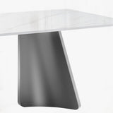 White Rectangular Pedestal Dining Table White