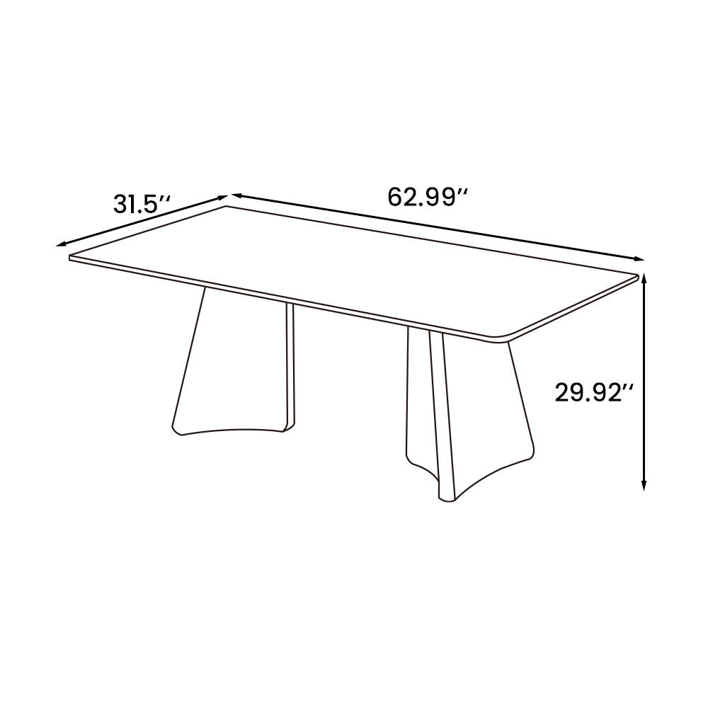 White Rectangular Pedestal Dining Table Gray