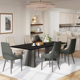 White Rectangular Pedestal Dining Table Black