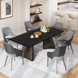 White Rectangular Pedestal Dining Table Black