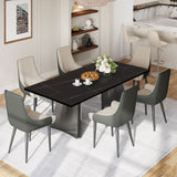 White Rectangular Pedestal Dining Table Black