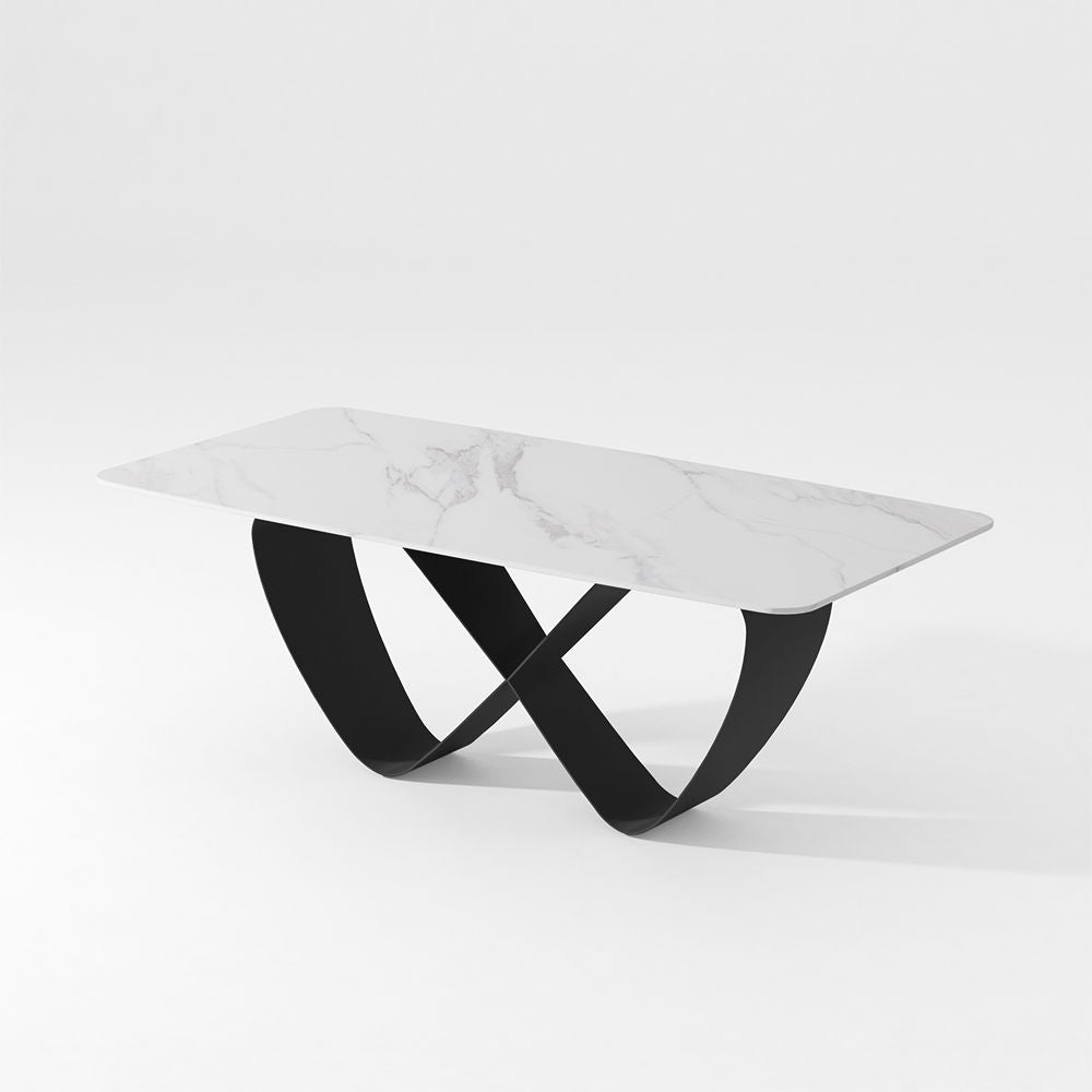 White Dining Table With Butterfly Shape Base White