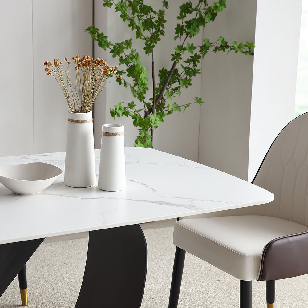 White Dining Table With Butterfly Shape Base White